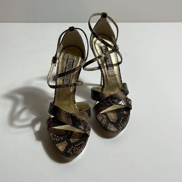 EMY MACK FAUX SNAKE SKIN HEELS/SANDAL SIZE 7 - Picture 3 of 4